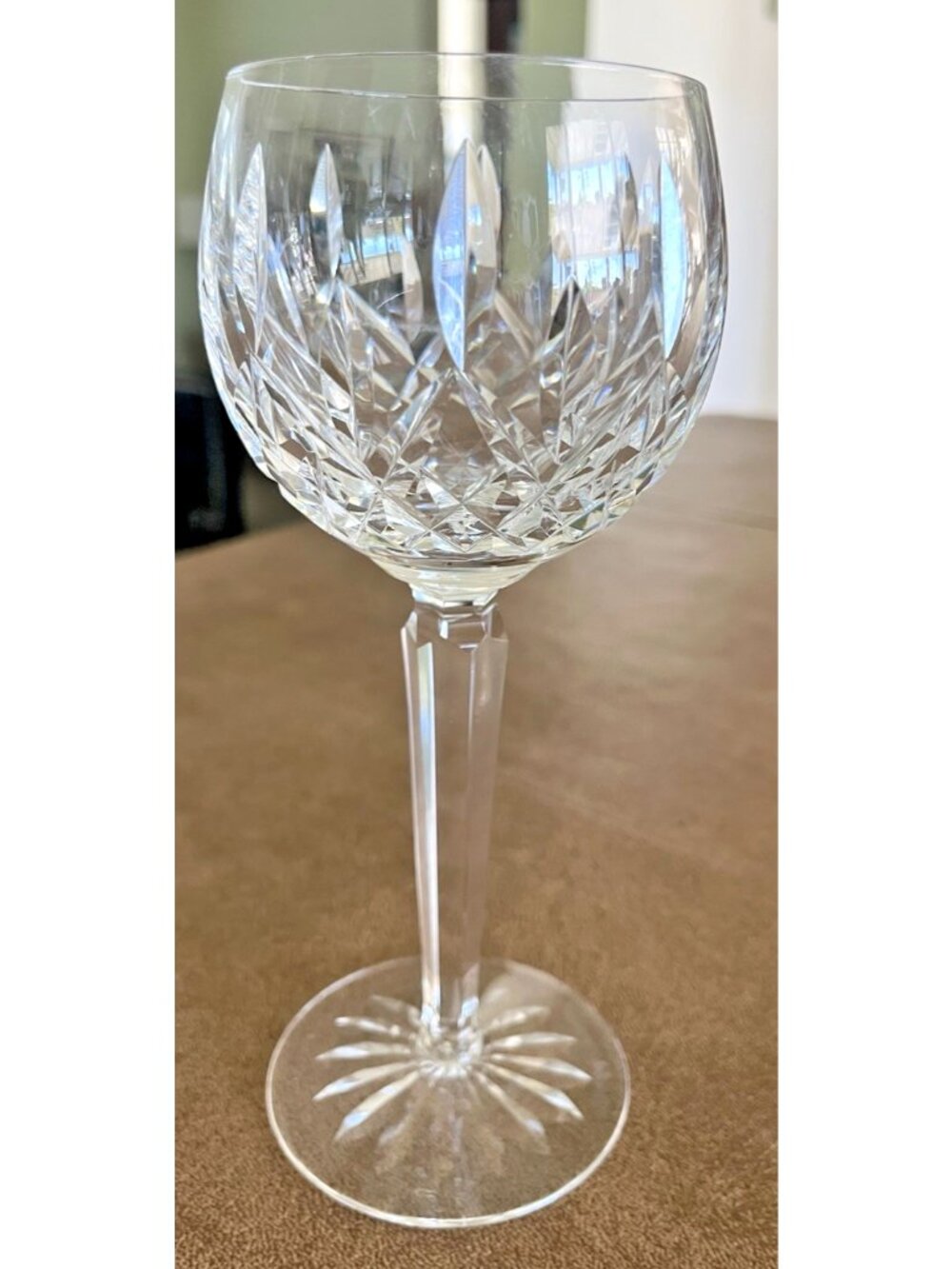 Vintage Waterford Crystal Lismore Hock Stemmed Wine Glass Balloon Made Ireland